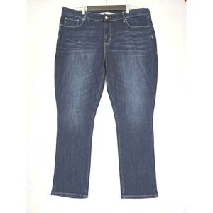 Signature LEVI STRAUSS Dark Wash Mid Rise Slim Jeans Size 20M W35 L30